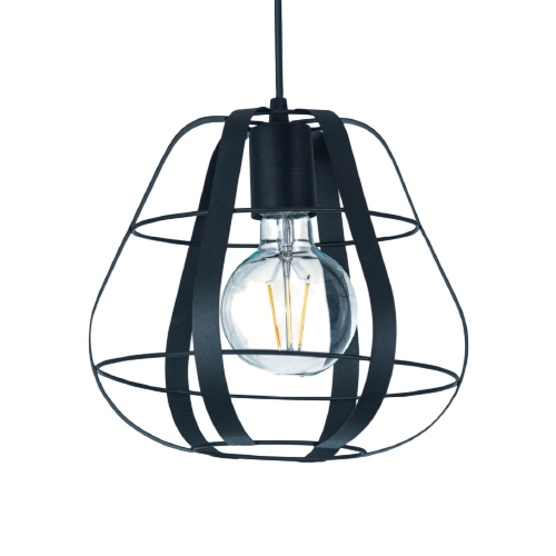 Colgante 1 luz E27 panal chico negro